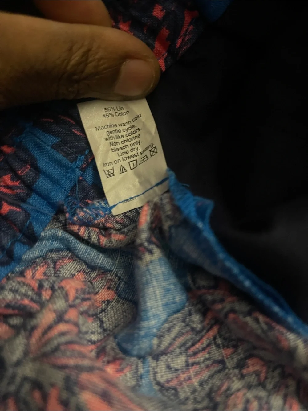 J Crew Women’s Elastic-Waist Linen Blend Shorts in Blue & Pink Size 10 NWOT